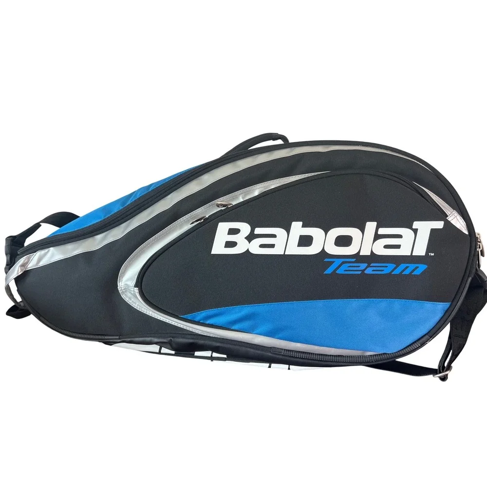 Babolat Team Tennis Racket Bag Black Blue Silver 3-6 Racquet Capacity Sport Bag